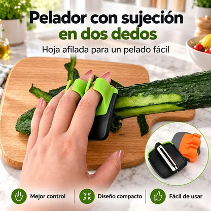 【4 piezas 26€】¡Pela con precisión al instante! Pelador de dedo con hoja afilada