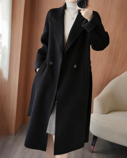 🐏【100% čistá vlna】Nový prémiový silný vlněný kabát pro ženy na podzim/zimu 2025