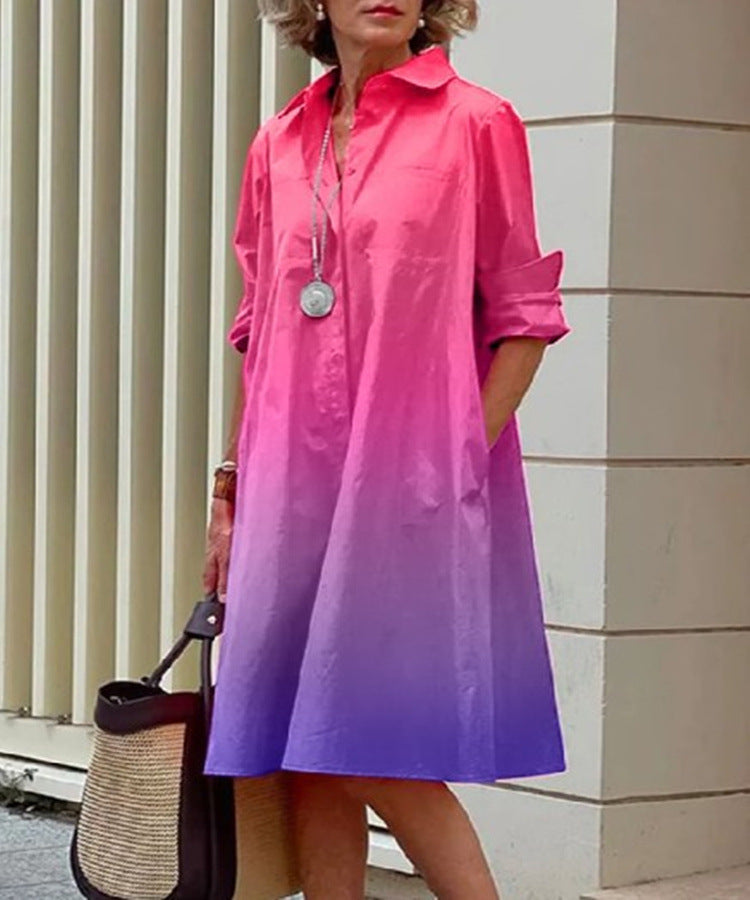 👗【S-2XL】Novinka pro rok 2025, Módní ležérní košilové šaty s klopou pro ženy
