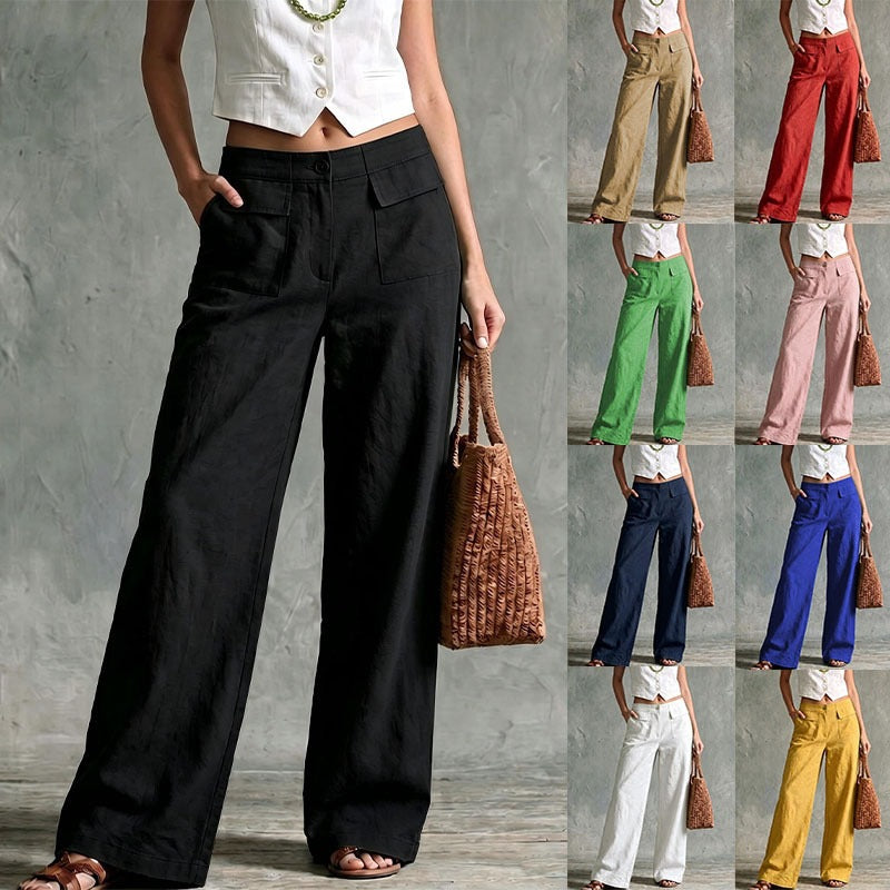 【S-3XL】Pantalones holgados de algodón y lino para mujer, estilo casual 👖✨