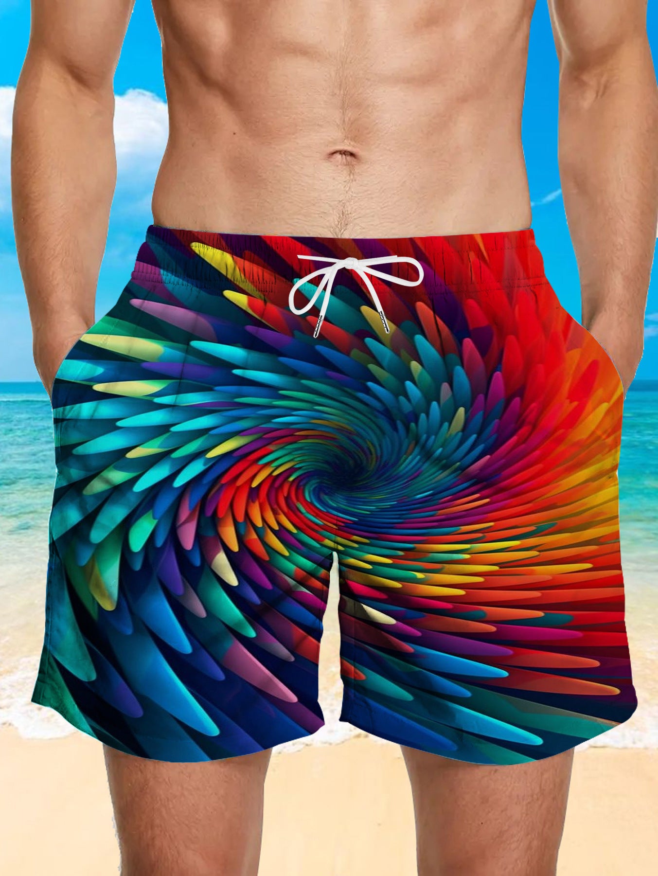 🔥🌴【S-6XL】Nove muške široke ležerne kratke hlače za plažu s geometrijskim printom/brzosušeće sportske hlače