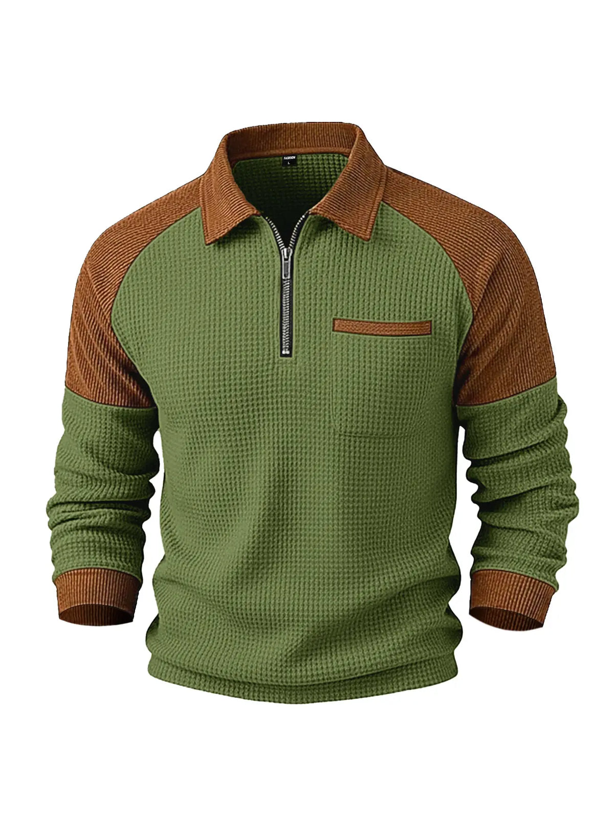👕【S-3XL】Sudadera de cuello alto para hombre con tejido de textura tipo gofre✨🧥