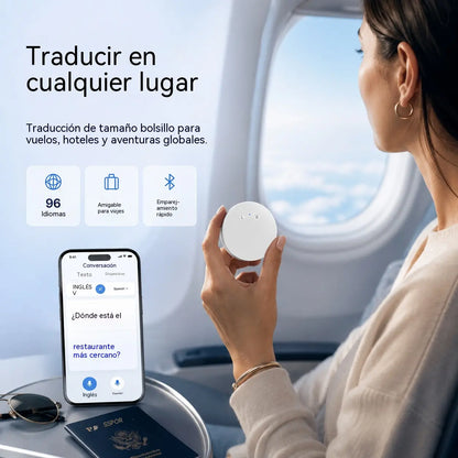 Dispositivo traductor de idiomas con IA– Traductor de voz bidireccional en tiempo real con compatibilidad con varios idiomas