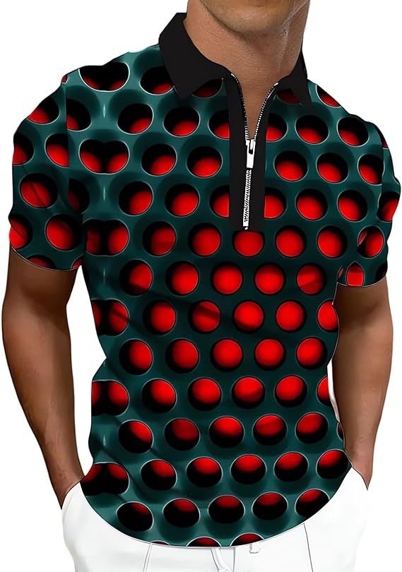 😎😎【S-6XL】 Nova muška polo majica kratkih rukava s ovratnikom, printom i patentnim zatvaračem iz 2026.