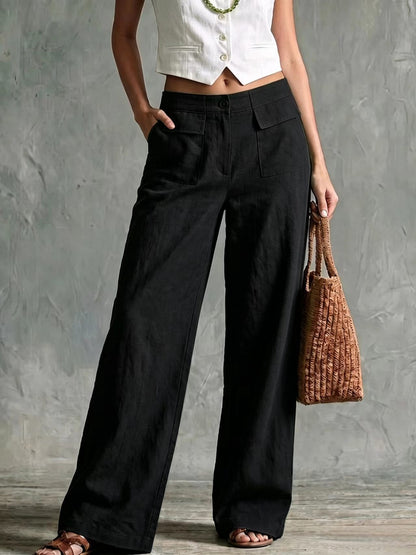 【S-3XL】Pantalones holgados de algodón y lino para mujer, estilo casual 👖✨