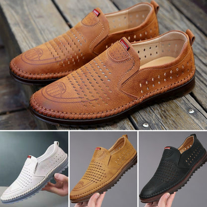 👞【39-44】Nove ljetne muške ležerne sandale od prozračne kože s izdubljenim dijelom 👍Podržano plaćanje pouzećem