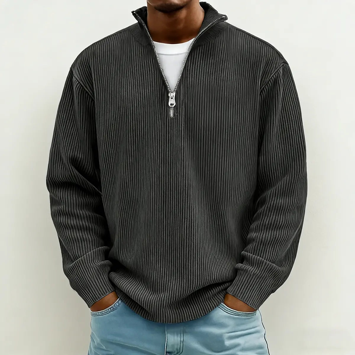 【S-5XL】Nuevo polo de cuello alto sencillo de color liso para hombre, colección 2026