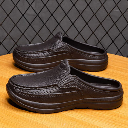 🔥50% popusta👞【39-45】Nove ljetne udobne prozračne muške papuče od prave kože, ručno izrađene, s debelim potplatom