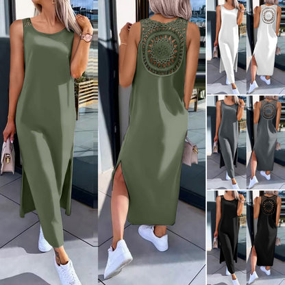 👗 50% popusta 🔥【40-100 kg】Haljina bez rukava za veće veličine s bočnim prorezom ✅️Plaćanje pouzećem