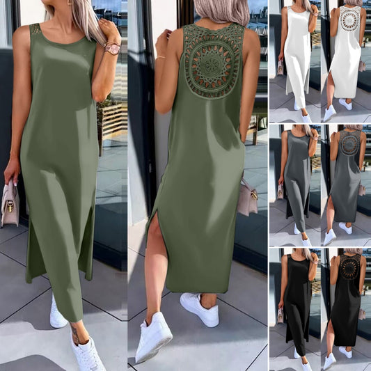 👗 50% popusta 🔥【40-100 kg】Haljina bez rukava za veće veličine s bočnim prorezom ✅️Plaćanje pouzećem