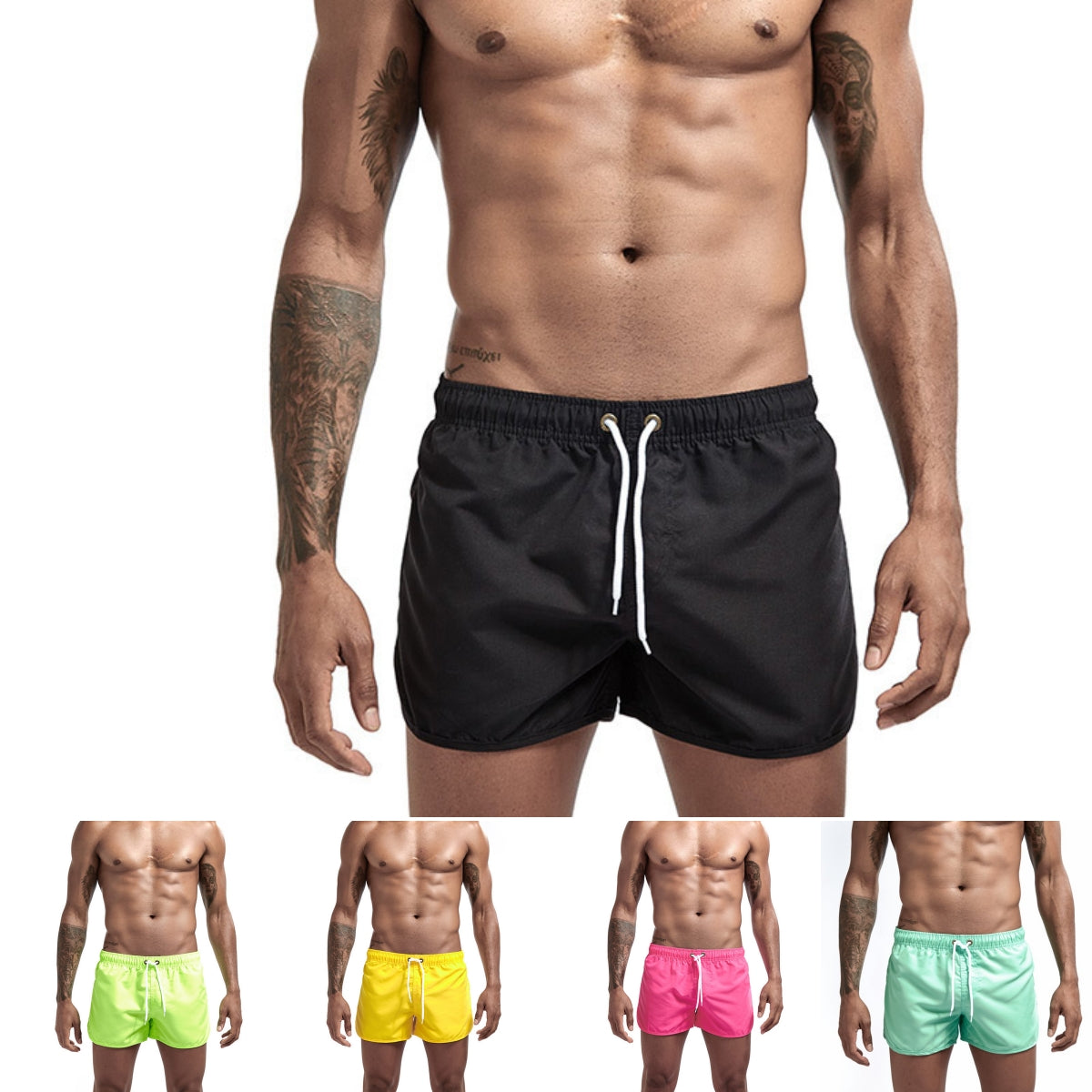🏄‍♂️🏖️【S-4XL】😍 Męskie szybkoschnące szorty plażowe w dużych rozmiarach, luźne i oddychające spodenki sportowe ze ściągaczem