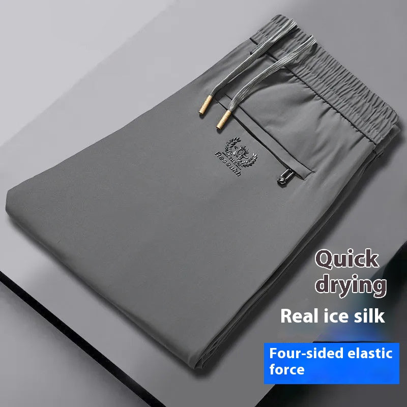 💥🔥【Plaćanje pouzećem】🧊😍【M-5XL】Uske ljetne sportske hlače od ledeno plave svile za muškarce