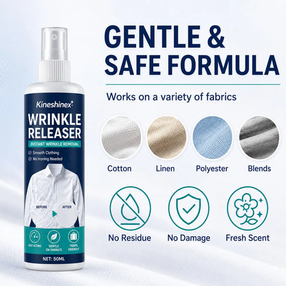 3 botellas por 28 euros👔Spray antiarrugas para ropa✨ Elimina las arrugas al instante: no necesita planchado, es ideal para viajar, no genera estática y deja la ropa fresca.