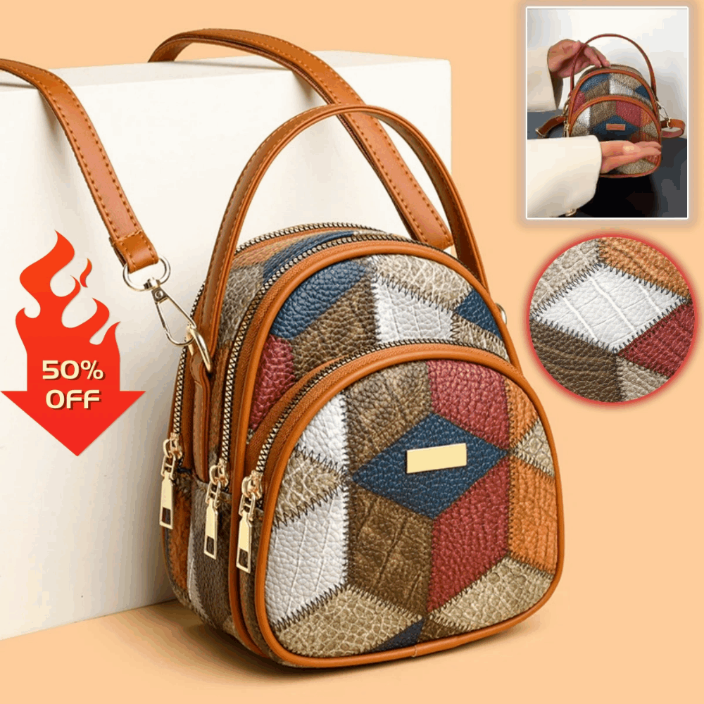 Bolso de mano de piel auténtica para mujer, nuevo modelo de moda 2026 (multicolor)