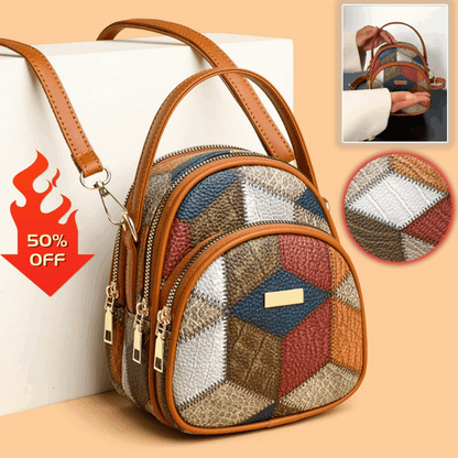 Bolso de mano de piel auténtica para mujer, nuevo modelo de moda 2026 (multicolor)