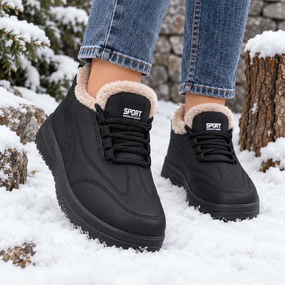 【35-41】Botas de invierno con aislamiento para mujer: suela de plataforma, impermeables, puntera redondeada, estilo casual, perfectas para mamás