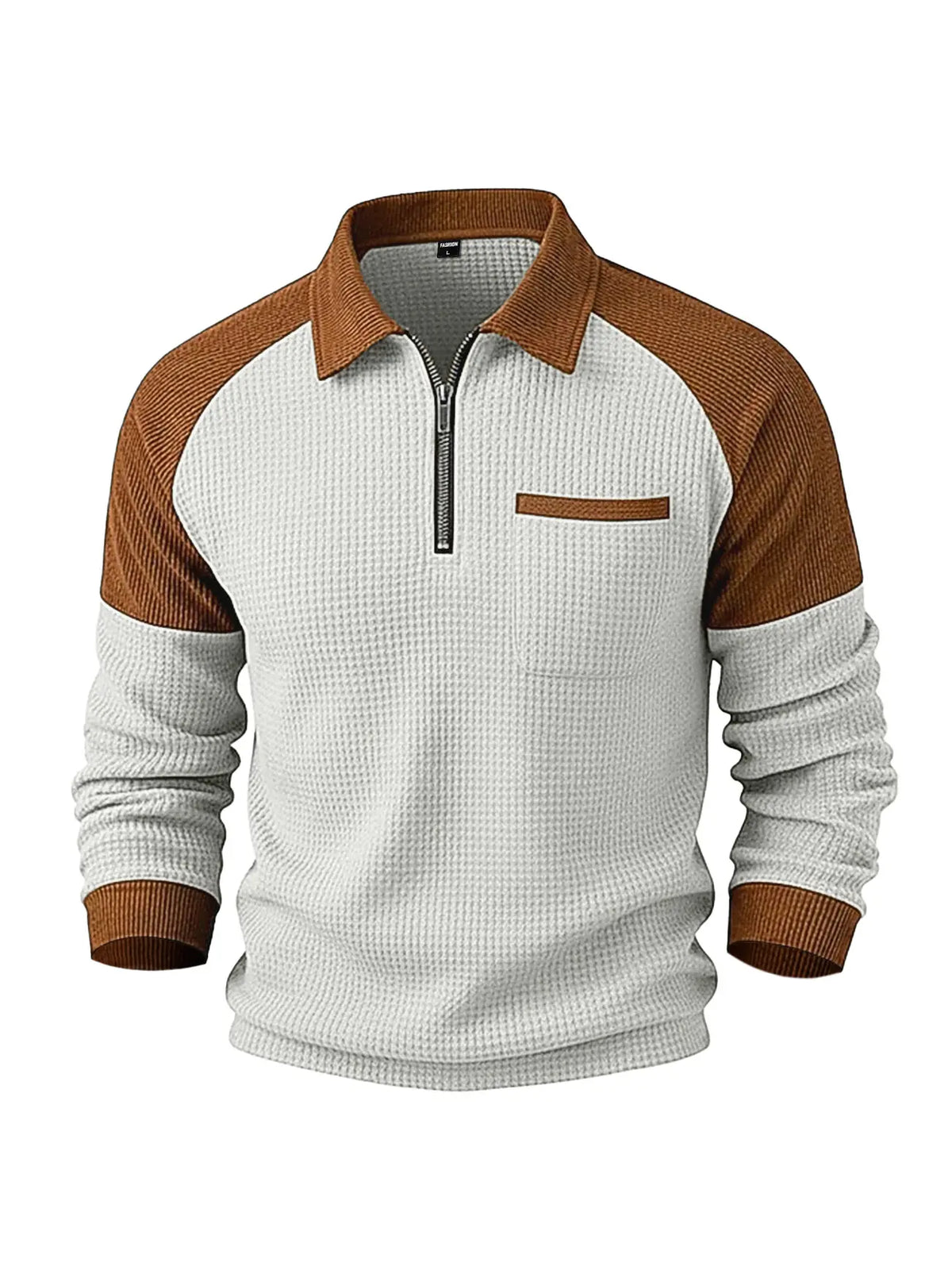 👕【S-3XL】Sudadera de cuello alto para hombre con tejido de textura tipo gofre✨🧥