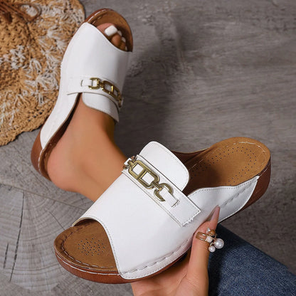 👡【36-43】🔥Talpă moale, sandale cu pană confortabile și anti-alunecare 💥