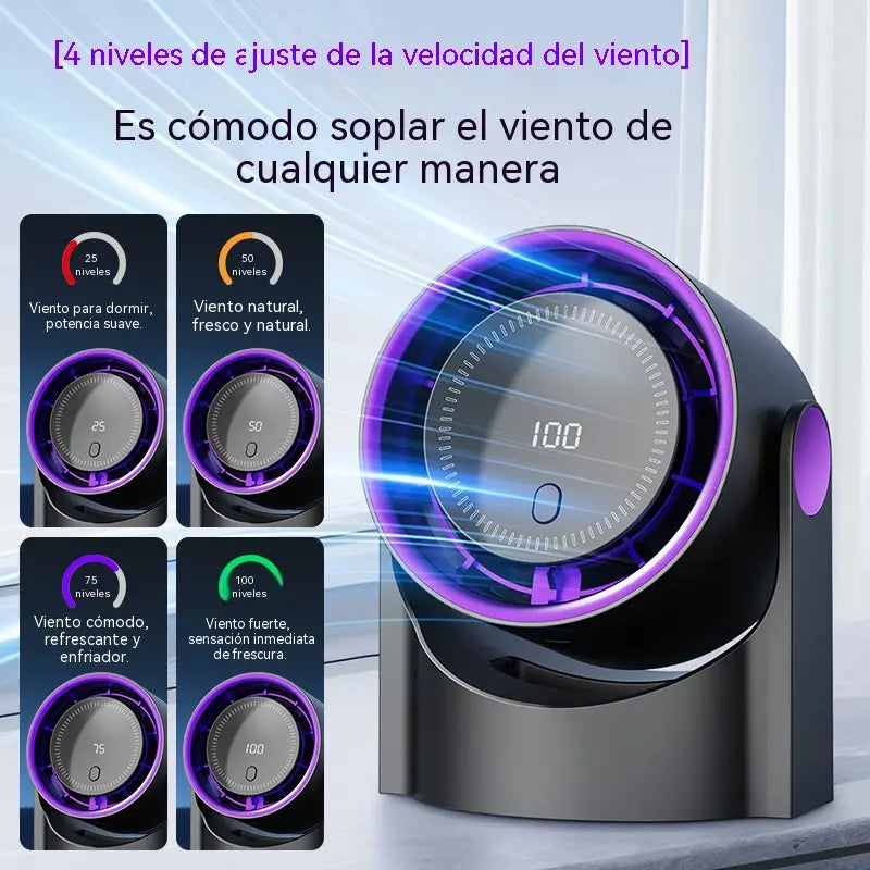🧊🍃Nuevo ventilador de escritorio tipo turbina sin aspas (se puede montar en la pared)