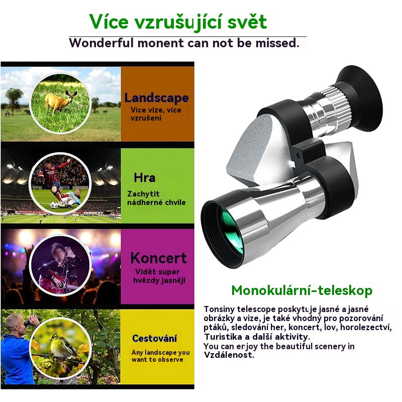 🔭🔥Mini monokularowy teleskop do telefonu - przenośny monokularowy teleskop do podróży i obserwacji