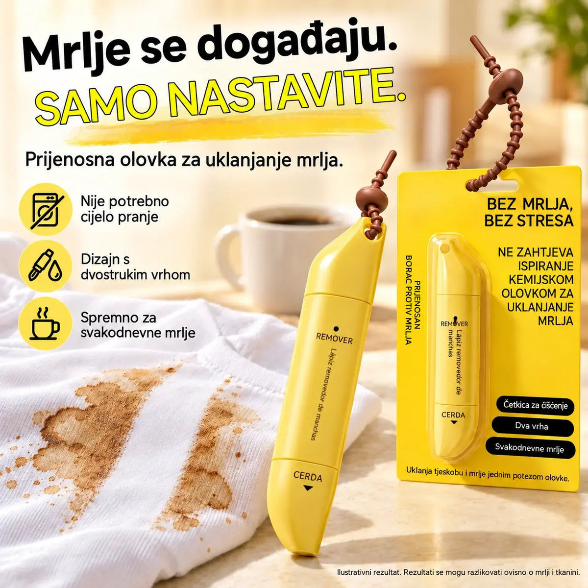 🔥【Kupite jedan, dobijte jedan gratis】🧼 Prijenosna olovka za uklanjanje mrlja s dva kraja ✨ Alat za hitno čišćenje odjeće (nije potrebno ispiranje); Lako uklanja mrlje od ulja, kave i druge mrlje