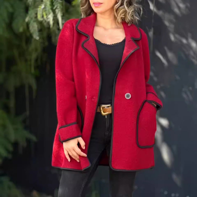 💥【S-5XL】Nowy elegancki dwustronny płaszcz wełniany z kołnierzem marynarkowym