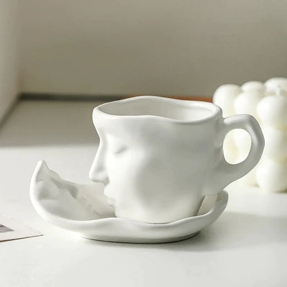 🥂😜 Față care atinge metalul sărut creativ din ceramică ceașcă de cafea