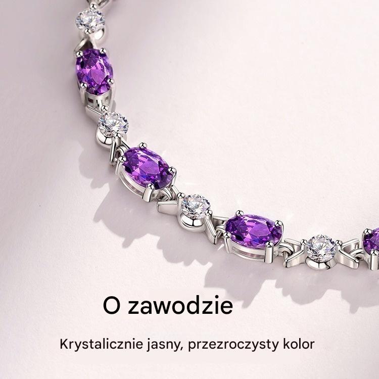 ✨✨【【Kup 1, a 1 otrzymasz gratis】💜Nowa romantyczna damska bransoletka z fioletowym kryształem ze srebra próby 925