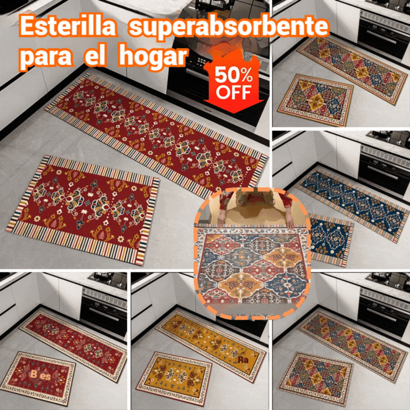💧Alfombrilla súper absorbente｜40×60+40×120cm, antideslizante y de secado rápido para el hogar