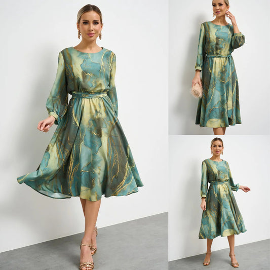 🥰Novi proljetni dolasci🌸👗Elegantna zelena maksi haljina dugih rukava【Proljetna vila】