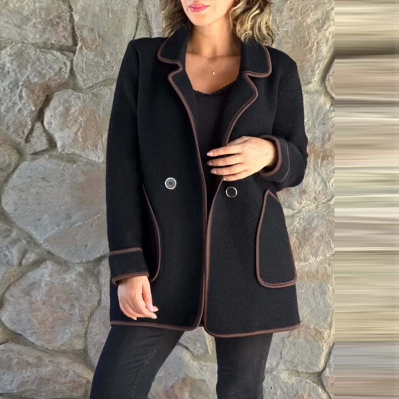 💥【S-5XL】Novi elegantni dvostrani vuneni kaput s kostimskim ovratnikom