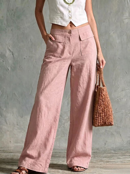 【S-3XL】Pantalones holgados de algodón y lino para mujer, estilo casual 👖✨