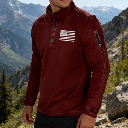 🎉【Sleva brzy končí】 Pánská outdoorová taktická mikina s kapucí, dlouhým rukávem, fleecovou podšívkou, kapsami na zip a polovičním límcem.