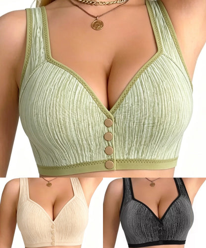 😍【Vremenski ograničena ponuda】👙【3 komada】【45-85 kg】Ženski grudnjak bez žice s prednjim kopčanjem