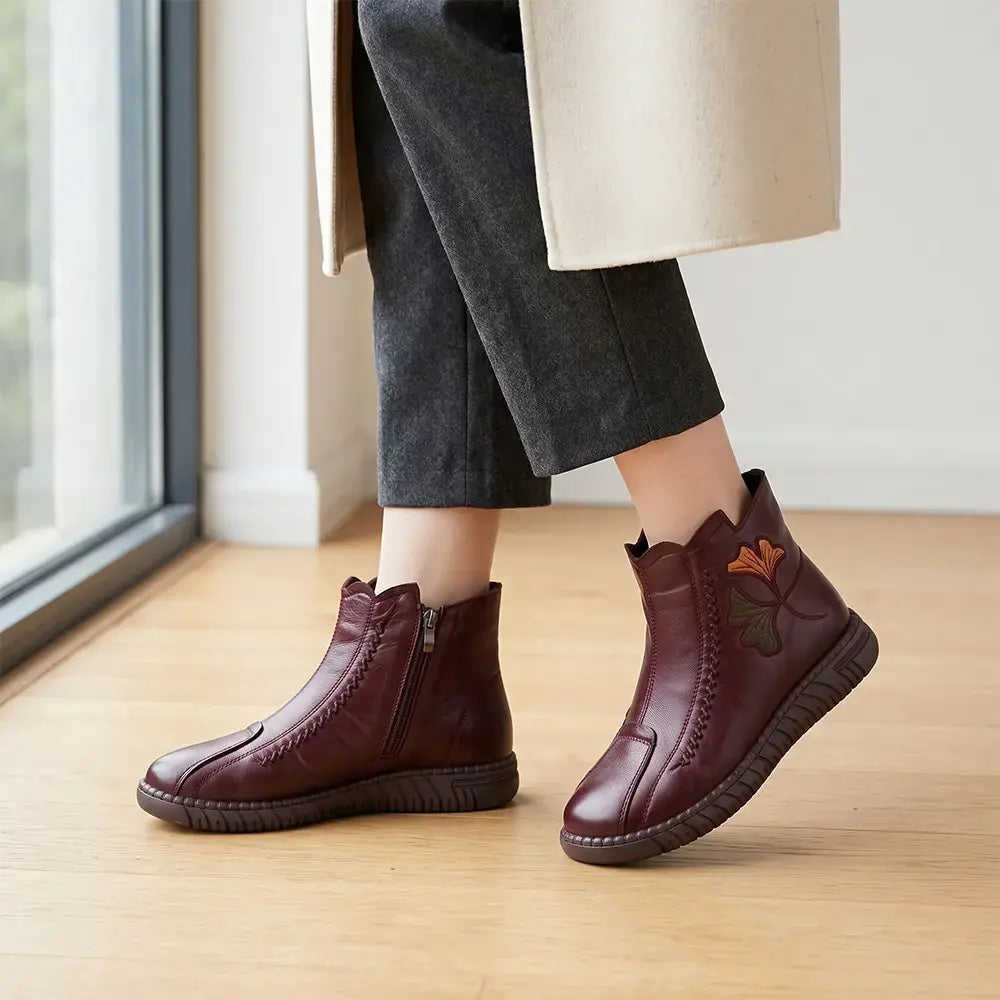 🔥【35-41】2026 Otoño/Invierno Nuevo estilo Botas de cuero de algodón suave con forro polar
