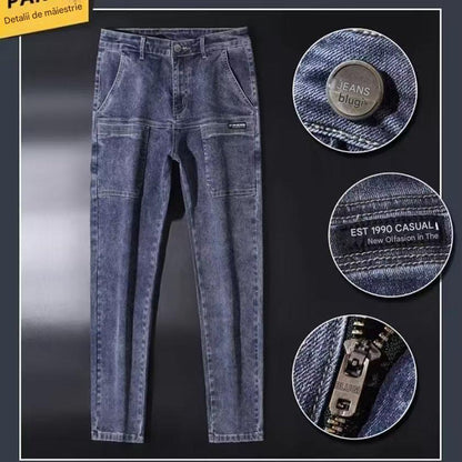 👏【Reducere pe timp limitat】👍【28-36】👖👖Blugi durabili pentru bărbați, cu picioare drepte, cu buzunare multiple