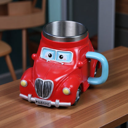 🏆✨【Ograniczona czasowo zniżka】Mechaniczny kubek do kawy ze stali nierdzewnej z wytłoczonym modelem samochodu w stylu retro