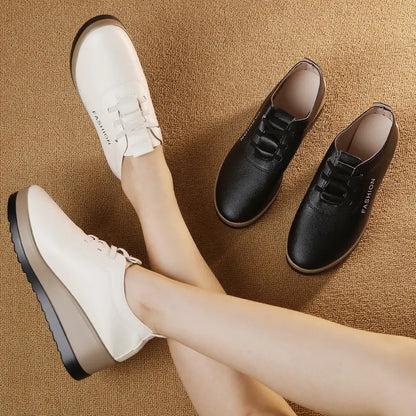 50%OFF🔥【35-42】Dámske kožené topánky s hrubou podrážkou, nový módny trend na jeseň