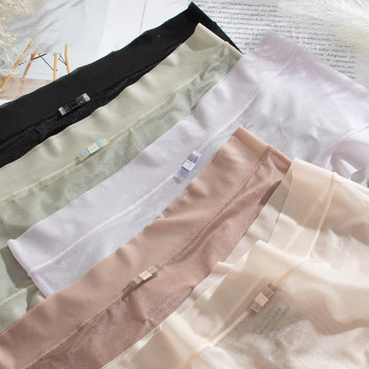 【6 τεμάχια】Ελαφριά και άνετα γυναικεία εσώρουχα από παγωμένο μετάξι με ψηλή μέση