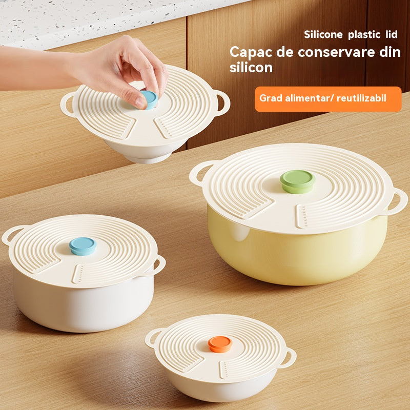 🔥【Ultima zi de reducere 50%】Set de 3 piese - Capace din silicon alimentar care păstrează prospețimea