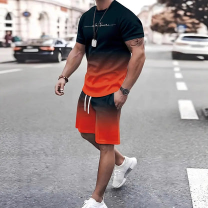 👔👖[Camiseta de manga corta + pantalones cortos 🔥] [40-100 kg] Chándal casual de verano para hombre, tallas grandes ✅️ Pago contra entrega
