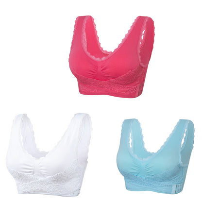 👙【49% ZNIŻKI】🔥Oferta specjalna (3/6 sztuk) wygodny koronkowy biustonosz z guzikami z przodu