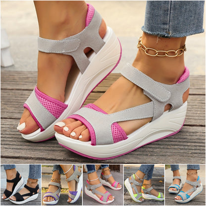🔥🔥【Wysokość obcasa 5 cm】🎁【35-43】👡Nowe letnie damskie sandały na rzepy z miękką podeszwą