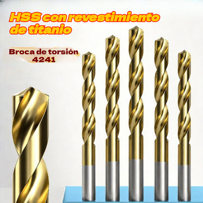 🔥🔧【1~10 mm, 1 pieza de cada uno】 Kit de brocas con revestimiento de titanio. La elección de los artesanos expertos.