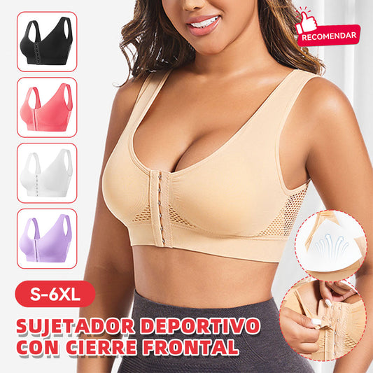 🧘‍♀️👙【3 osobe】【S-6XL】Sportski grudnjak s kopčanjem sprijeda, bez žice, push-up efektom i sportskim leđima