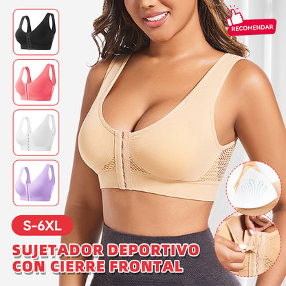🧘‍♀️👙【3 osobe】【S-6XL】Sportski grudnjak s kopčanjem sprijeda, bez žice, push-up efektom i sportskim leđima