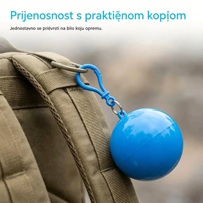 💧5 komada za 26 eura🌀Kišna kabanica s kompresijskim pakiranjem u obliku kugle, jednokratna kabanica
