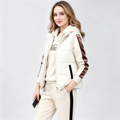 🔥🔥【Camiseta + Chaleco + Pantalones】Elegante conjunto de 3 piezas abrigado para otoño e invierno