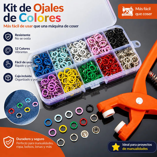 👕Alicates de instalación + 150 botones🧵 Pinza para Colocar Botones sin Coser + 150 Botones Incluidos – ¡Repara tu Ropa en Segundos ✨