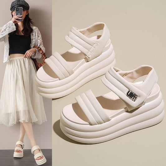 【35-40】👠2025 lato nowe damskie miękkie sandały casualowe z grubą podeszwą
